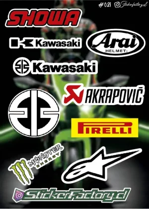 Stickers MotoGp Kawasaki #021 | Showa | Arai