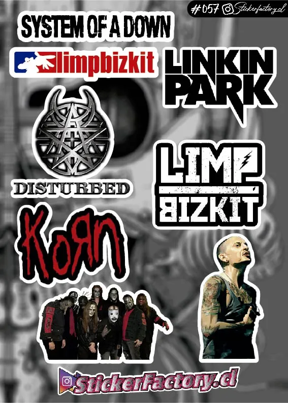 Stickers Bandas de Rock #057 | Korn | Linkin Park