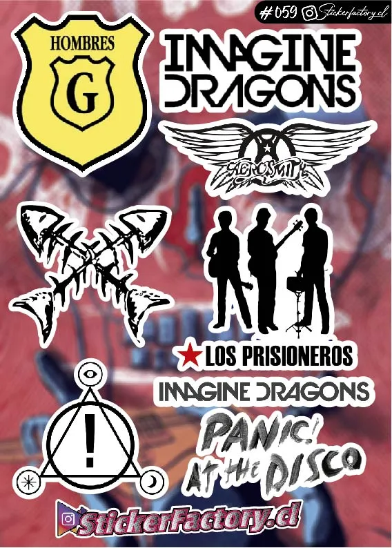 stickers de bandas de rock