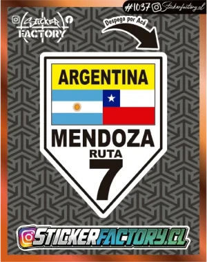 Sticker RUTA 7 MENDOZA  ARGENTINA #1037