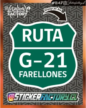 Sticker RUTA G- 21 FARELLONES CHILE #1047