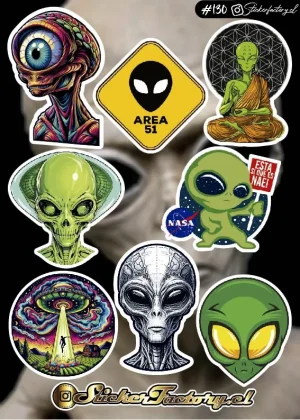 Stickers Aliens Holográficos #130
