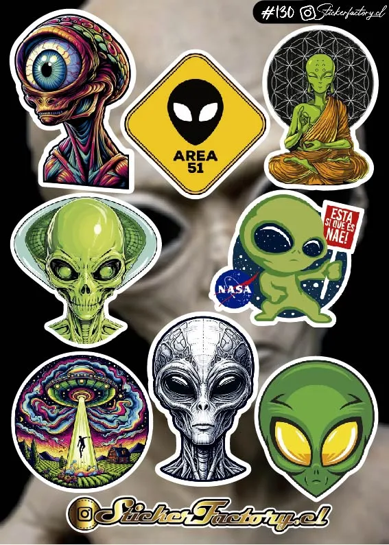 Stickers Aliens Holográficos #130