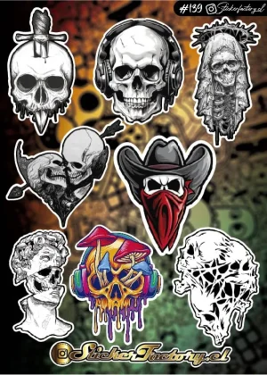 Stickers Calaveras Holográficos #139