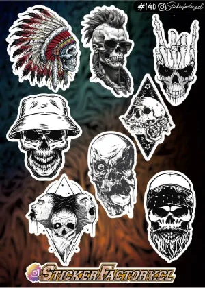 Stickers Calaveras Holográficos #140