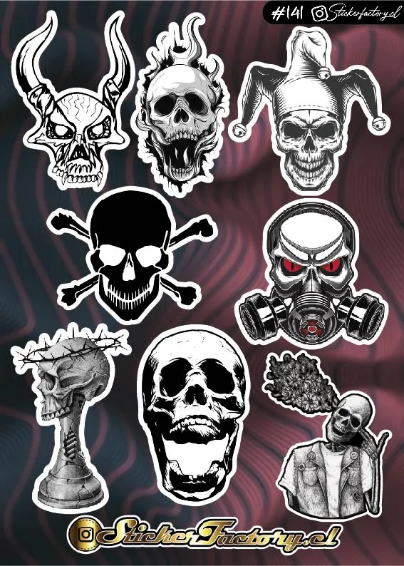 Stickers Calaveras Holográficos #141