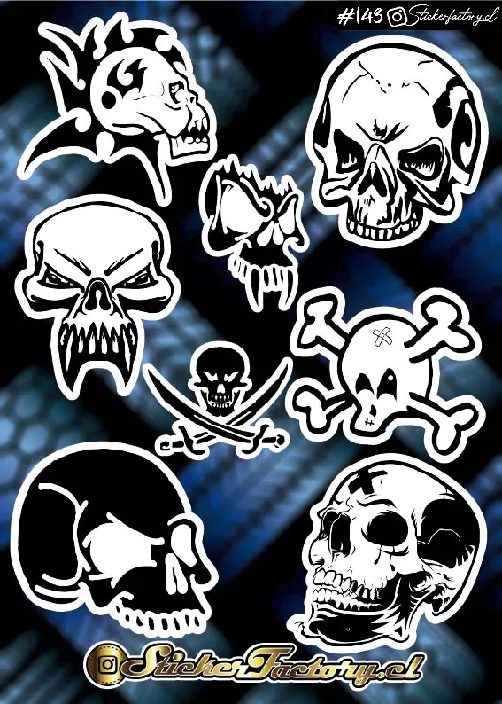 Stickers Calaveras Holográficos #143