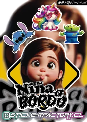 Stickers Niña a bordo #284