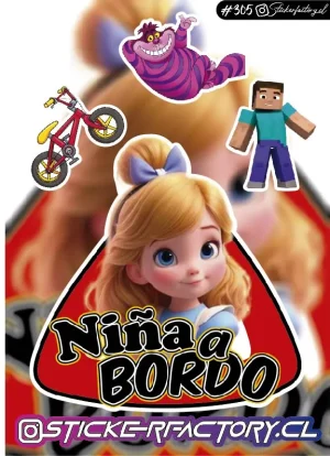 Stickers Niña a bordo #305