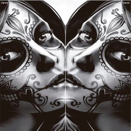 Pilares - Catrina Blanco y Negro P#059